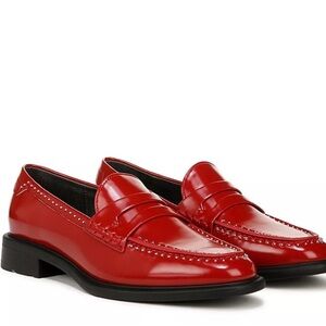 Franco Sarto Eden Studded Patten Red Loafer NIB Sz 6.5